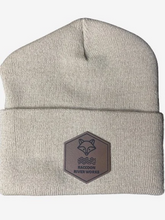 Load image into Gallery viewer, Raccoon River Works Leather Patch Beanie
