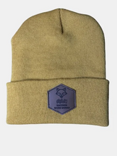 Load image into Gallery viewer, Raccoon River Works Leather Patch Beanie
