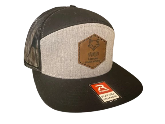 Raccoon River Works Seven Panel Leather Patch Trucker